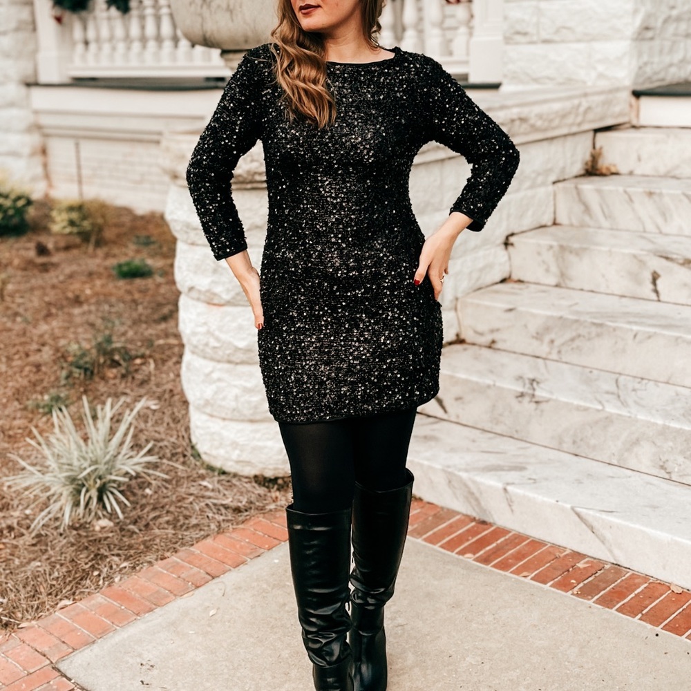 Black sequin dress